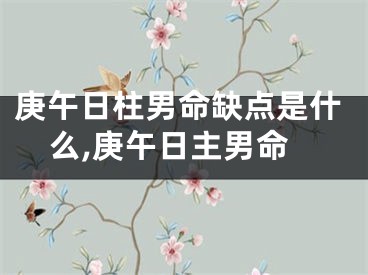 庚午日柱男命缺点是什么,庚午日主男命