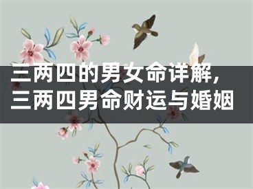三两四的男女命详解,三两四男命财运与婚姻