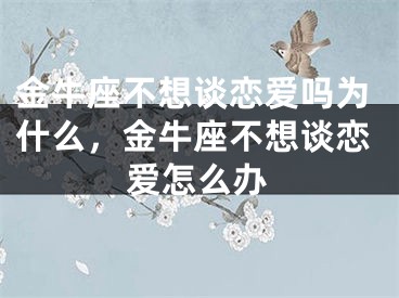 金牛座不想谈恋爱吗为什么，金牛座不想谈恋爱怎么办