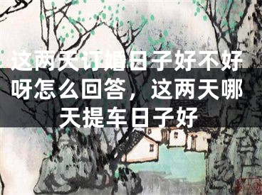 这两天订婚日子好不好呀怎么回答，这两天哪天提车日子好
