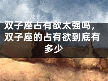 双子座占有欲太强吗,双子座的占有欲到底有多少