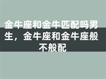 金牛座和金牛匹配吗男生,金牛座和金牛座般不般配