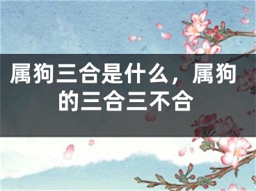属狗三合是什么,属狗的三合三不合
