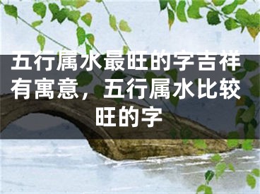 五行属水最旺的字吉祥有寓意，五行属水比较旺的字