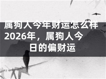 属狗人今年财运怎么样2026年，属狗人今日的偏财运