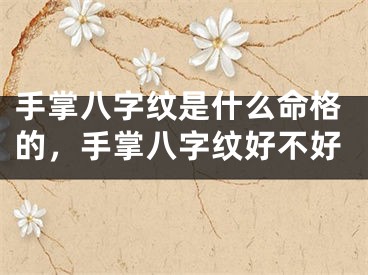 手掌八字纹是什么命格的，手掌八字纹好不好