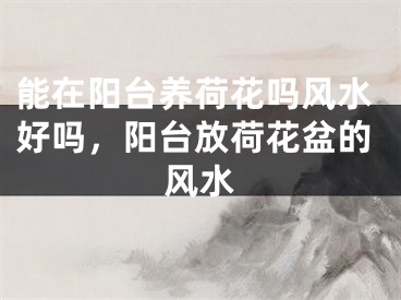 能在阳台养荷花吗风水好吗,阳台放荷花盆的风水