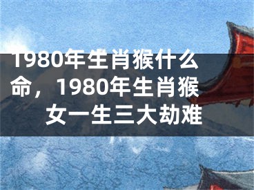 1980年生肖猴什么命，1980年生肖猴女一生三大劫难