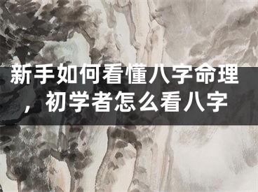 新手如何看懂八字命理，初学者怎么看八字
