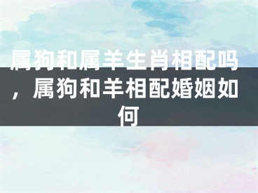 属狗和属羊生肖相配吗,属狗和羊相配婚姻如何