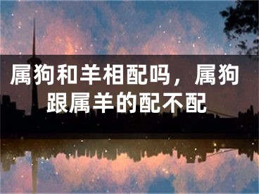 属狗和羊相配吗，属狗跟属羊的配不配