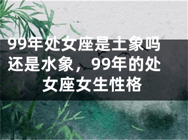 99年处女座是土象吗还是水象，99年的处女座女生性格