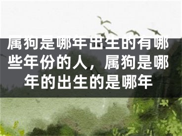 属狗是哪年出生的有哪些年份的人,属狗是哪年的出生的是哪年