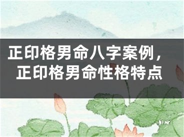 正印格男命八字案例，正印格男命性格特点