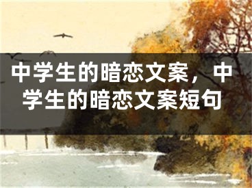 中学生的暗恋文案，中学生的暗恋文案短句