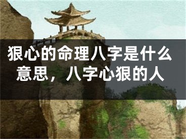 狠心的命理八字是什么意思，八字心狠的人