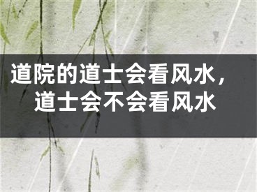 道院的道士会看风水,道士会不会看风水
