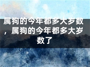 属狗的今年都多大岁数,属狗的今年都多大岁数了