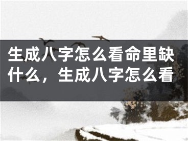 生成八字怎么看命里缺什么,生成八字怎么看