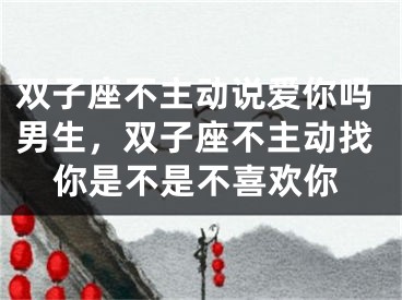 双子座不主动说爱你吗男生,双子座不主动找你是不是不喜欢你