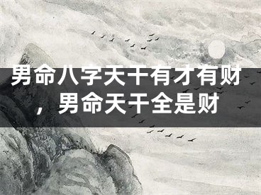男命八字天干有才有财,男命天干全是财