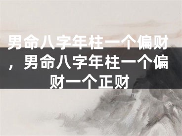 男命八字年柱一个偏财,男命八字年柱一个偏财一个正财