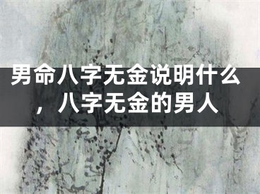 男命八字无金说明什么,八字无金的男人