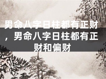 男命八字日柱都有正财,男命八字日柱都有正财和偏财