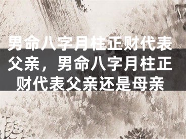 男命八字月柱正财代表父亲,男命八字月柱正财代表父亲还是母亲