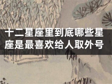 十二星座里到底哪些星座是最喜欢给人取外号