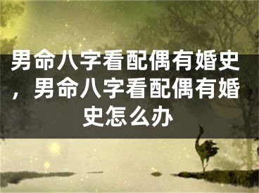 男命八字看配偶有婚史,男命八字看配偶有婚史怎么办