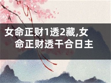 女命正财1透2藏,女命正财透干合日主