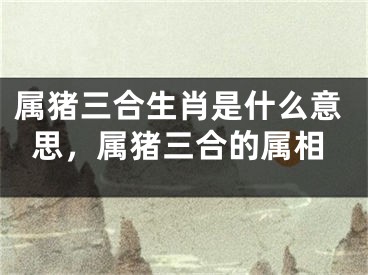 属猪三合生肖是什么意思，属猪三合的属相