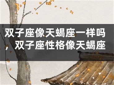 双子座像天蝎座一样吗,双子座性格像天蝎座