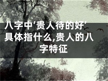 八字中‘贵人待的好’具体指什么,贵人的八字特征