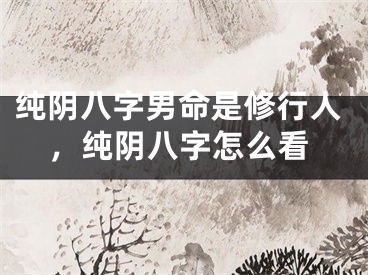 纯阴八字男命是修行人，纯阴八字怎么看