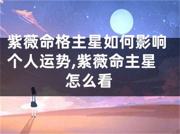 紫薇命格主星如何影响个人运势,紫薇命主星怎么看