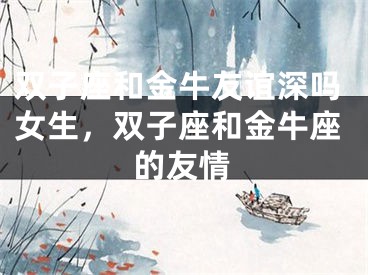 双子座和金牛友谊深吗女生，双子座和金牛座的友情