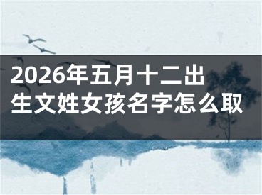 2026年五月十二出生文姓女孩名字怎么取