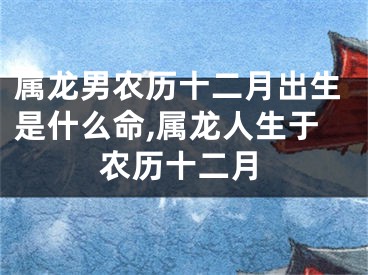 属龙男农历十二月出生是什么命,属龙人生于农历十二月