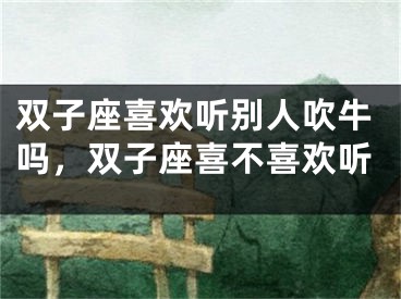 双子座喜欢听别人吹牛吗，双子座喜不喜欢听