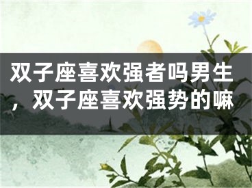 双子座喜欢强者吗男生,双子座喜欢强势的嘛