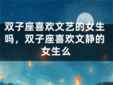 双子座喜欢文艺的女生吗,双子座喜欢文静的女生么