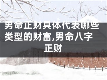 男命正财具体代表哪些类型的财富,男命八字正财