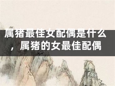 属猪最佳女配偶是什么,属猪的女最佳配偶