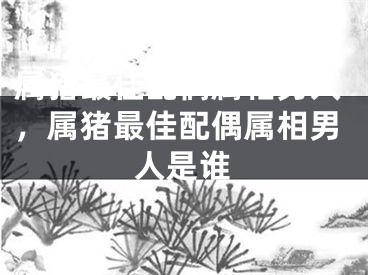 属猪最佳配偶属相男人,属猪最佳配偶属相男人是谁