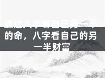 通过八字看自己另一半的命，八字看自己的另一半财富