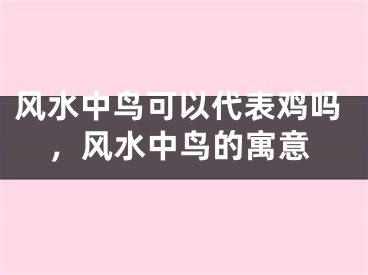 风水中鸟可以代表鸡吗，风水中鸟的寓意