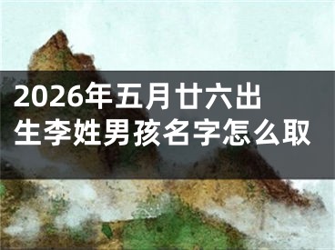2026年五月廿六出生李姓男孩名字怎么取