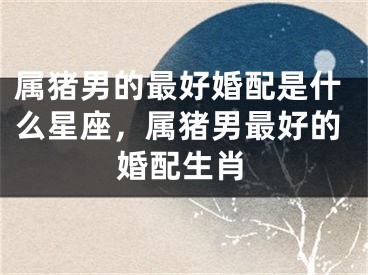 属猪男的最好婚配是什么星座,属猪男最好的婚配生肖